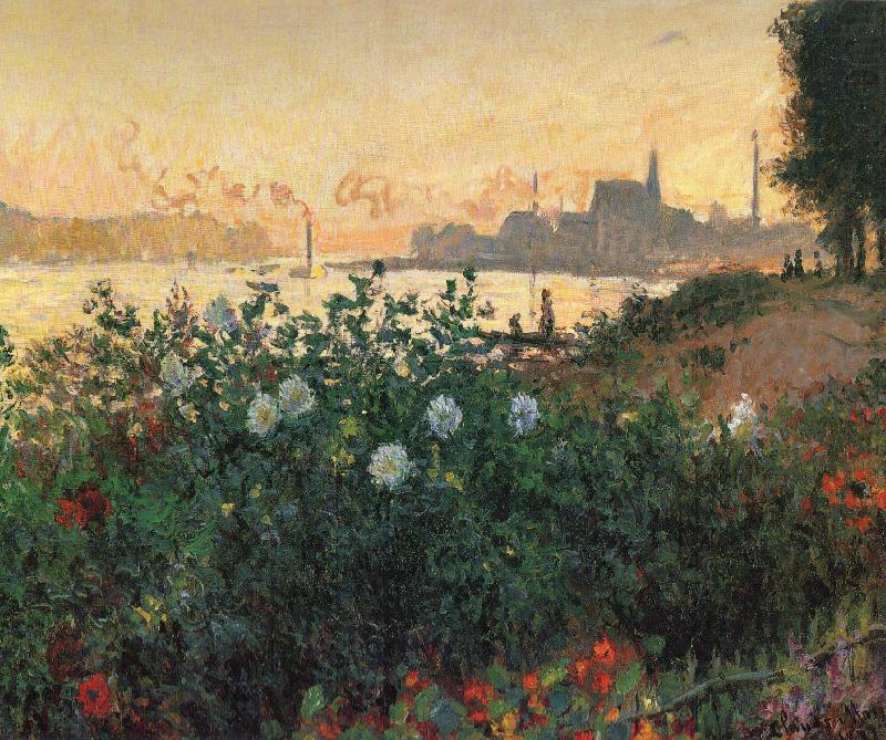 Claude Monet Flowered Riverbank china oil painting image